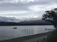 De avond valt aan Lake Te Anau