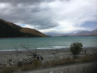 Uitzicht vanaf de camping, Mount John