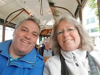 selfie vanuit de tram