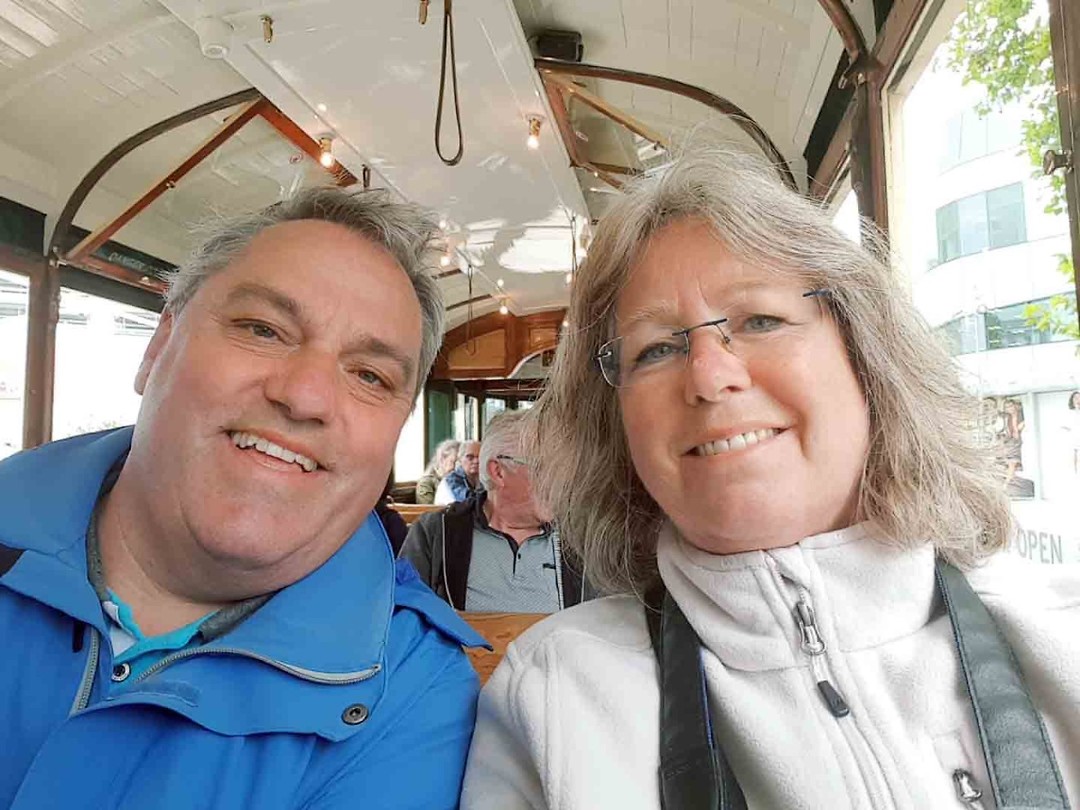 selfie vanuit de tram