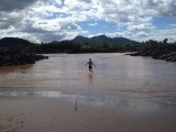 Zwemmen in de gore Mekong..