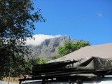 Met de tafelberg op de achtergrond (met tafelkleed)