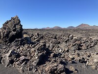 Uitzicht op de Montañas del Fuego