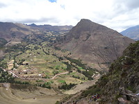 Uitzicht Inca ruïne pisac