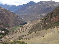 Uitzicht Inca ruine pisac