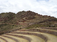Terrassen Inca ruine pisac