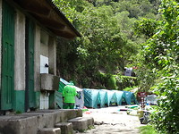 Een overnachingsplek tijden de inca trail