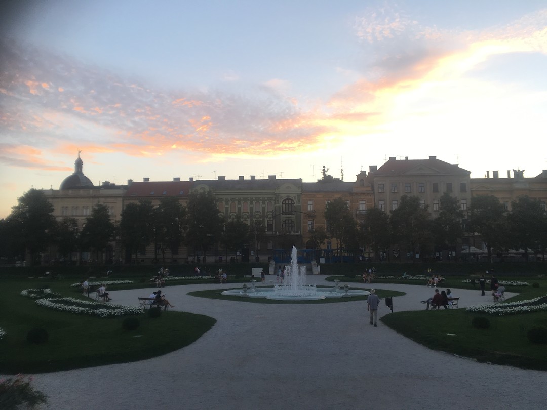 Sunset in het park