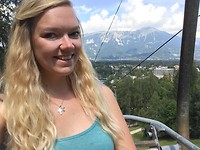 In de skilift (net doen alsof ik niet bang ben)
