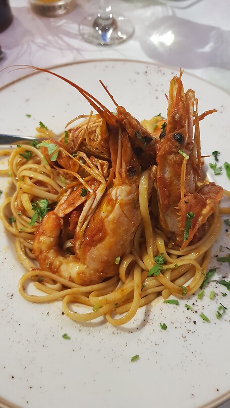 Heerlijke pasta eten!