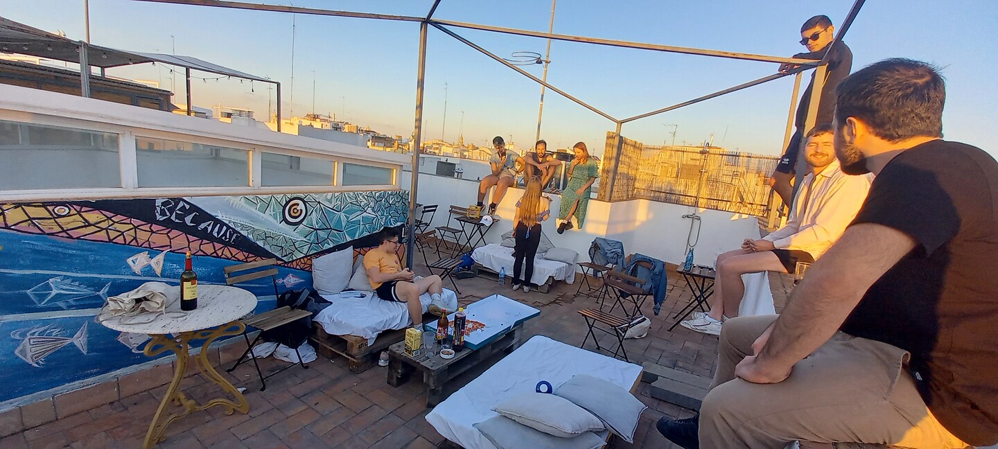 Op het dakterras