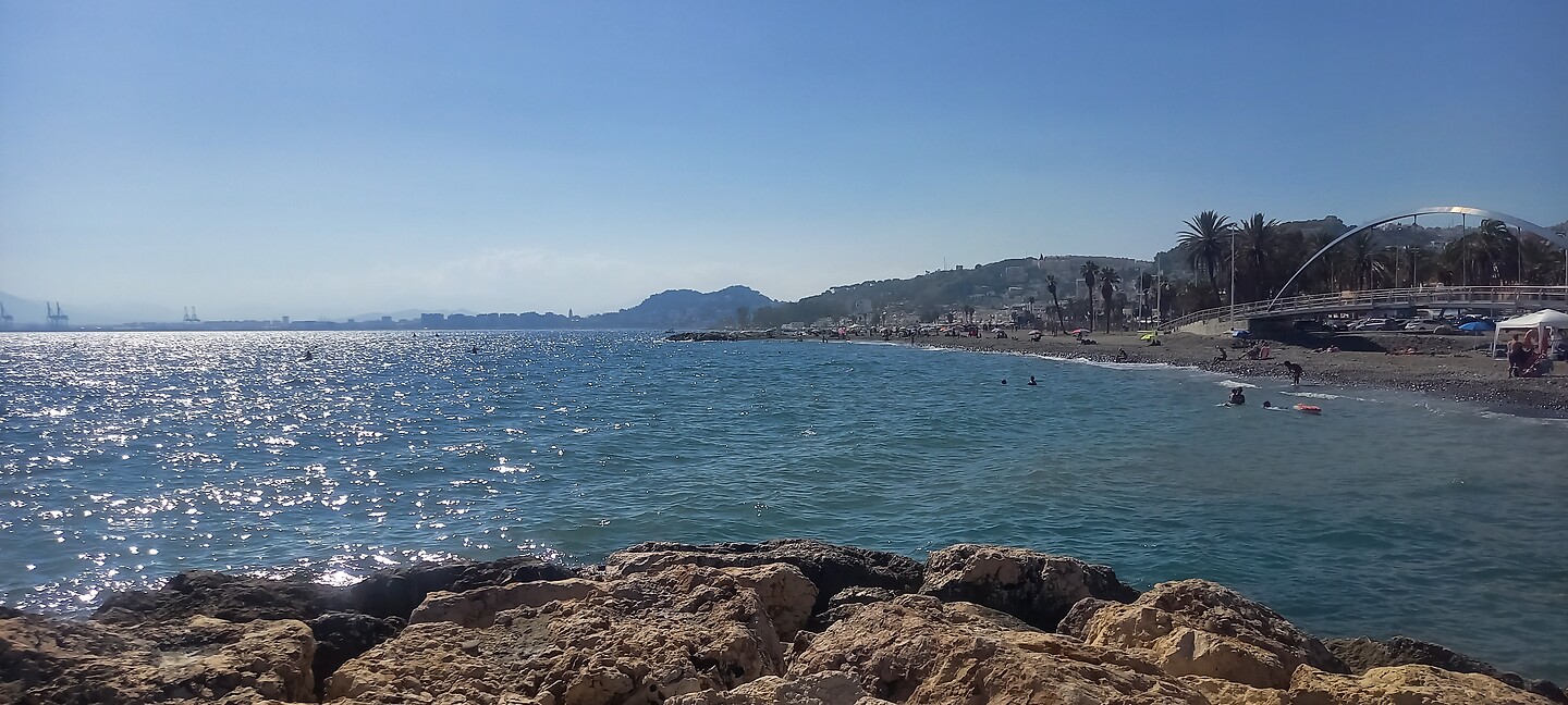 Malaga stad in de verte