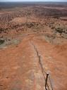 De stijle klim van Uluru/Ayers Rock