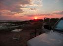 Zonsondergang op natuurcamping Quondong