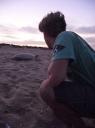 Mama Flatback turtle eieren aan het leggen