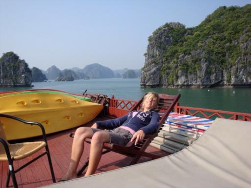 Relaxen op het dek