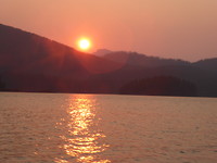 Sunset, still smoke in the west