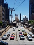 Uitzicht vanuit de tram op Queensboro Bridge