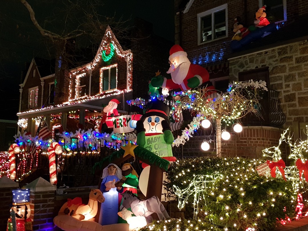 Kerst versieringen in Dyker Heights Brooklyn