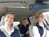 Onderweg in de auto met Peter en Patricia naar Vermont