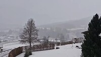 Sneeuwval te zien vanaf het balkon