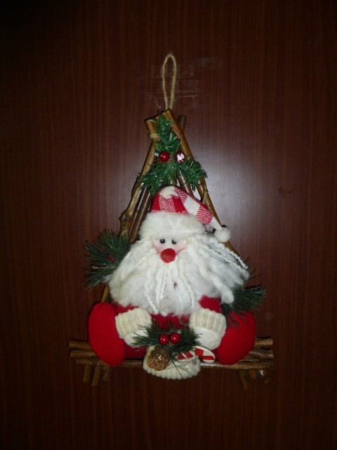 Kerstdecoratie op onze voordeur
