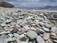 Blue stoned beach