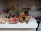 Vleesafdeling op de markt