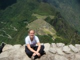Machu Picchu op de achtergrond