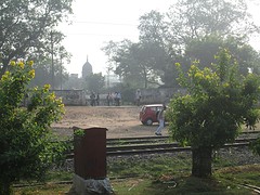 Uitzicht op Bishnupur vanaf treinstation