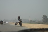 Staaande op de wagen!