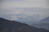 De Himalaya nog wel in de mist vanochtend