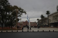 Casa rosado en het plein van de dwaze moeders