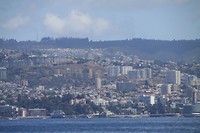 Valparaiso, beetje druk en vol tegen de bergen op