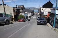 Bergaf (of op) in Ushuaia