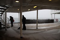 Sneeuw ruimen op het schip, blijvende bezigheid