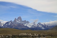 De bergrug vanuit El Chalten gezien