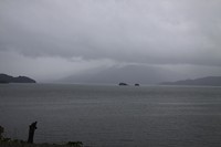 Zee, fjord, wolken