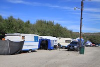 Veel vaste plaatsen op de camping, veel gedateerd