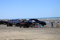 Strandvertier wel bij de auto blijven zitten dus