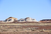 Kalkstene berg in de woestijn (two dogs)