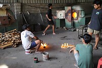 Glasblazen en oven