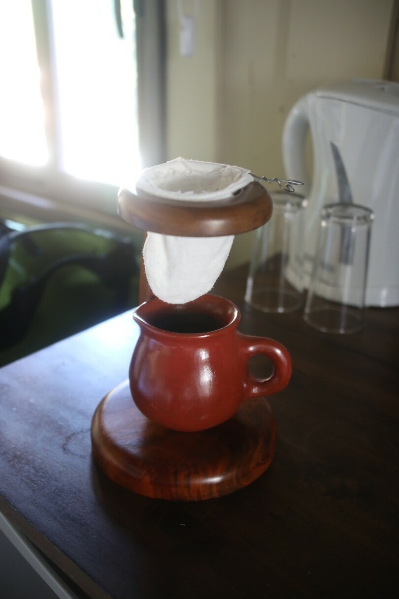 Koffiemachine in ons huisje
