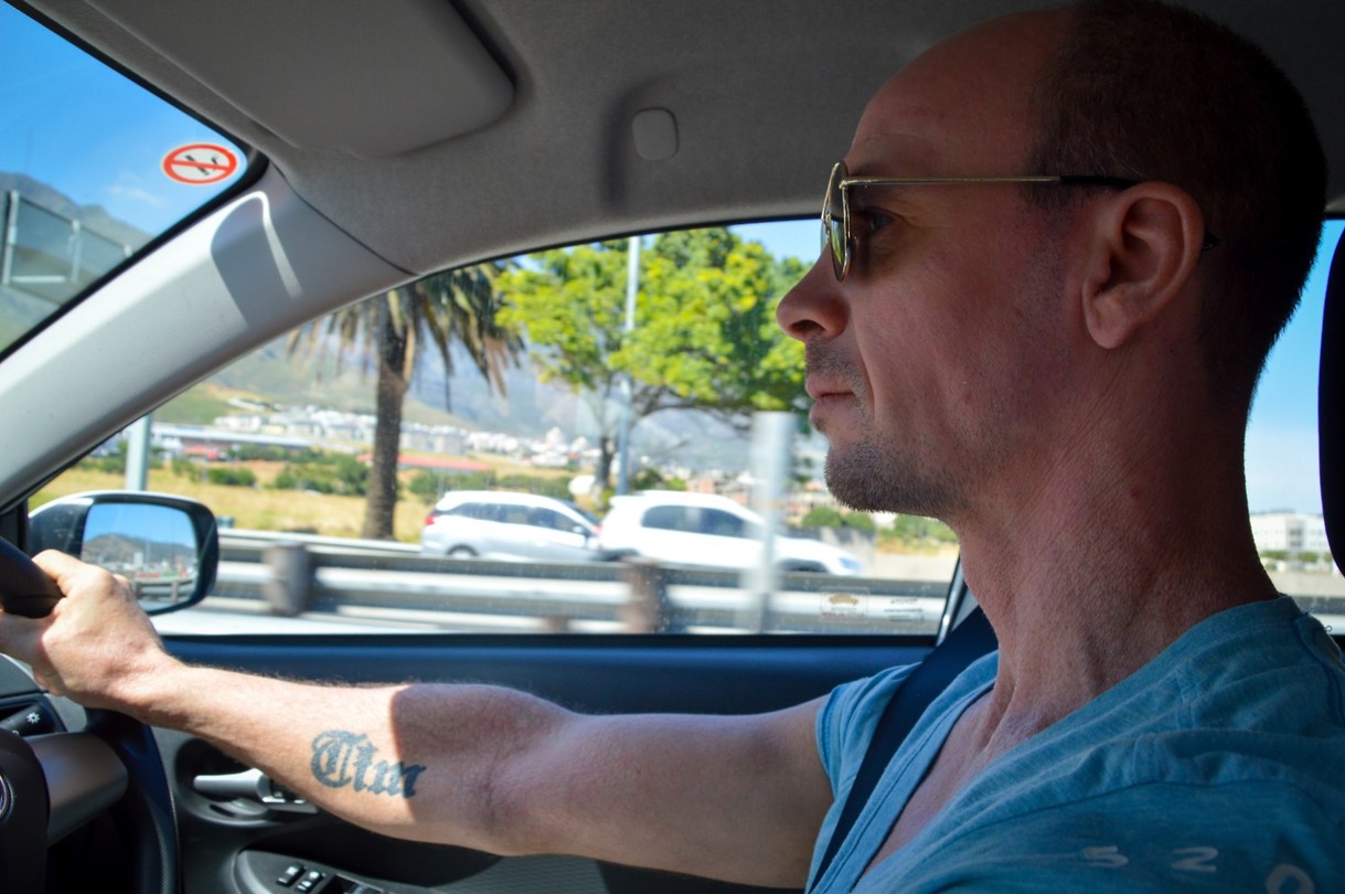 Onze chauffeur brengt ons naar Kirstenbosch