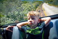 Met het treintje omhoog naar Cape Point. Bas is er heerlijk relaxt onder