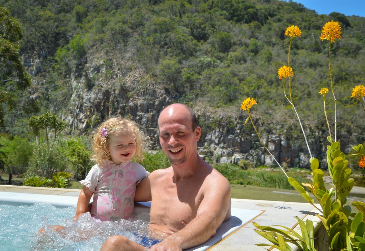In de jacuzzi!