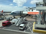 Ons vliegtuig van Cathay Pacific