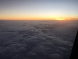 Ondergaande zon op weg naar Santo