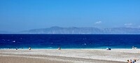 Die bergen in de verte is Turkije  (18 km )
