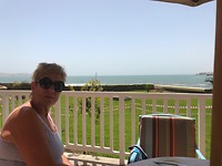 Luderitz terrasje bij 20 graden....